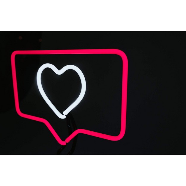 Amped Co 13 X 11 Inches Neon Desk Light Like Sign Symbol Heart Red And White