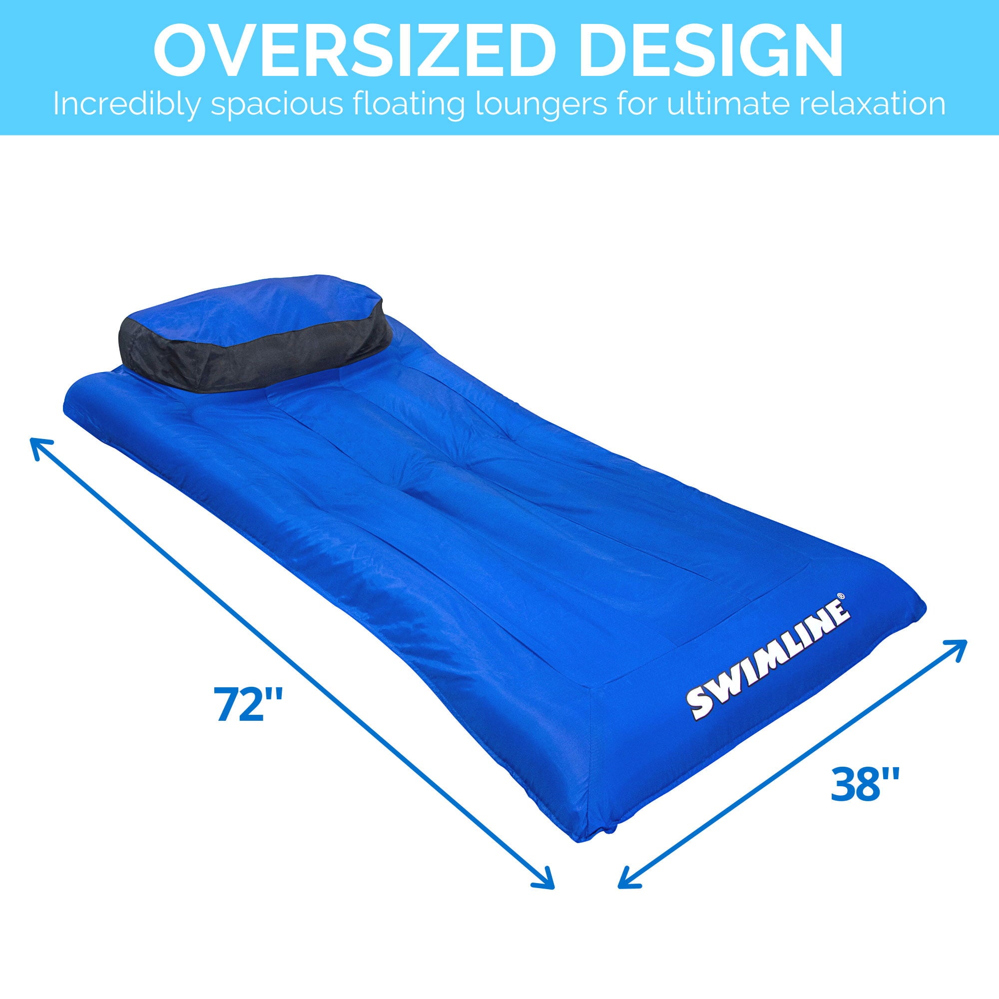 New Swimline 9057 Swimming Pool Inflatable Fabric Covered Air Mattress Oversized