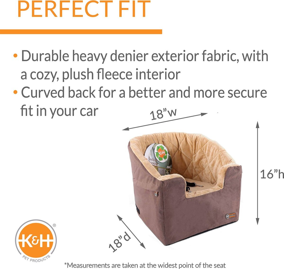 KandH Pet Products Bucket Booster Pet Seat， Tan