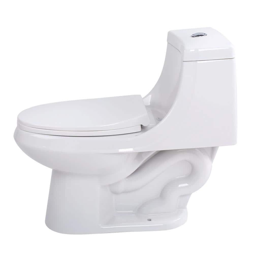 ANZZI Odin 1Piece 16 GPF Dual Flush Elongated Toilet in White