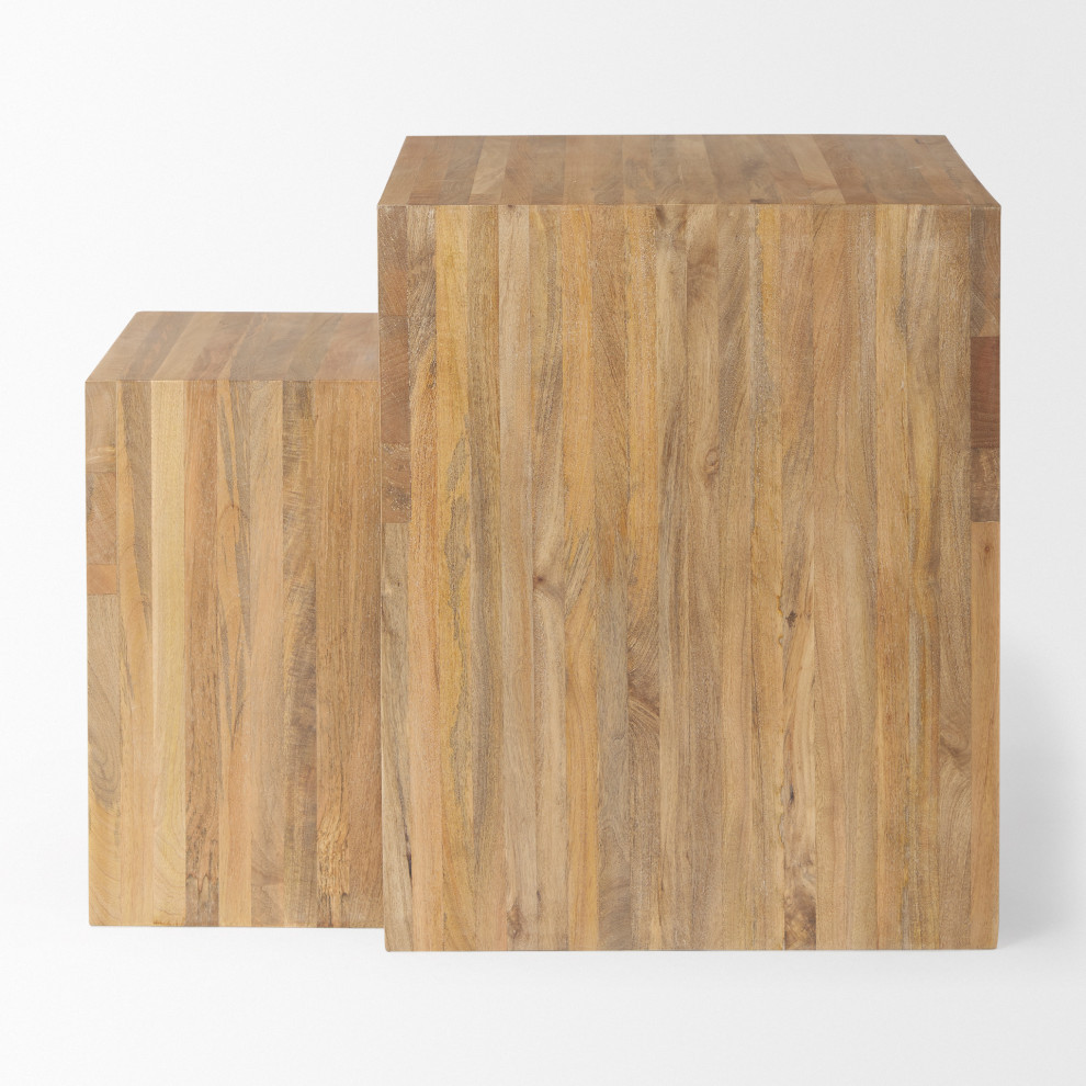 Chloe Light Brown Solid Wood Nesting Tables (Set of 2)   Transitional   Coffee Table Sets   by Mercana  Houzz