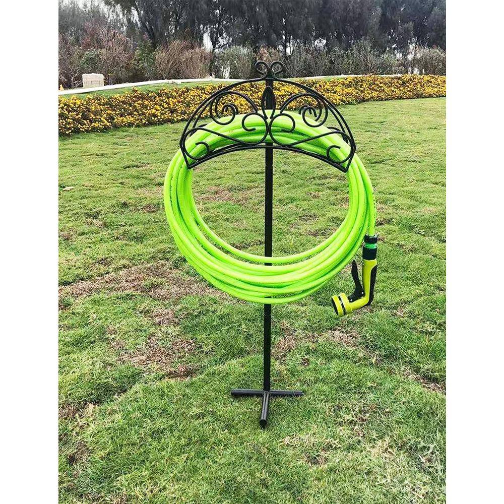 Cubilan Garden Hose Holder Hanger Detachable Metal Sturdy Water Hose Storage Stand for Outside Yard Lawn Black B083JXCPY5