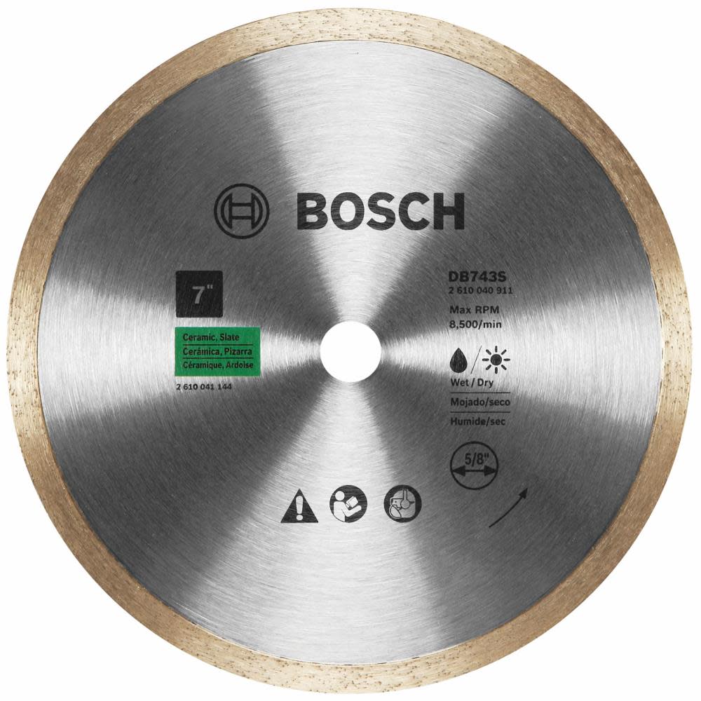 Bosch 7 Standard Continuous Rim Diamond Blade for Clean Cuts