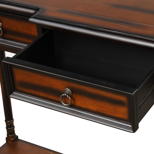 Console Table Sofa Table with Drawers Luxurious and Exquisite Design for Entryway with Projecting Drawers and Long Shelf