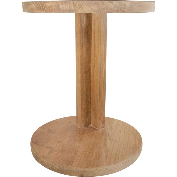 Nordic Style Natural Teak C Shaped Side Table