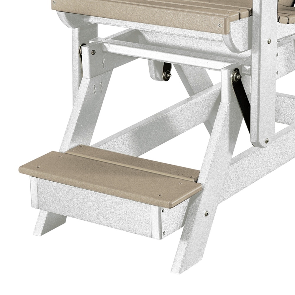 OS Home and Office Model Double Balcony Height Glider with Center Table in Weatherwood and White