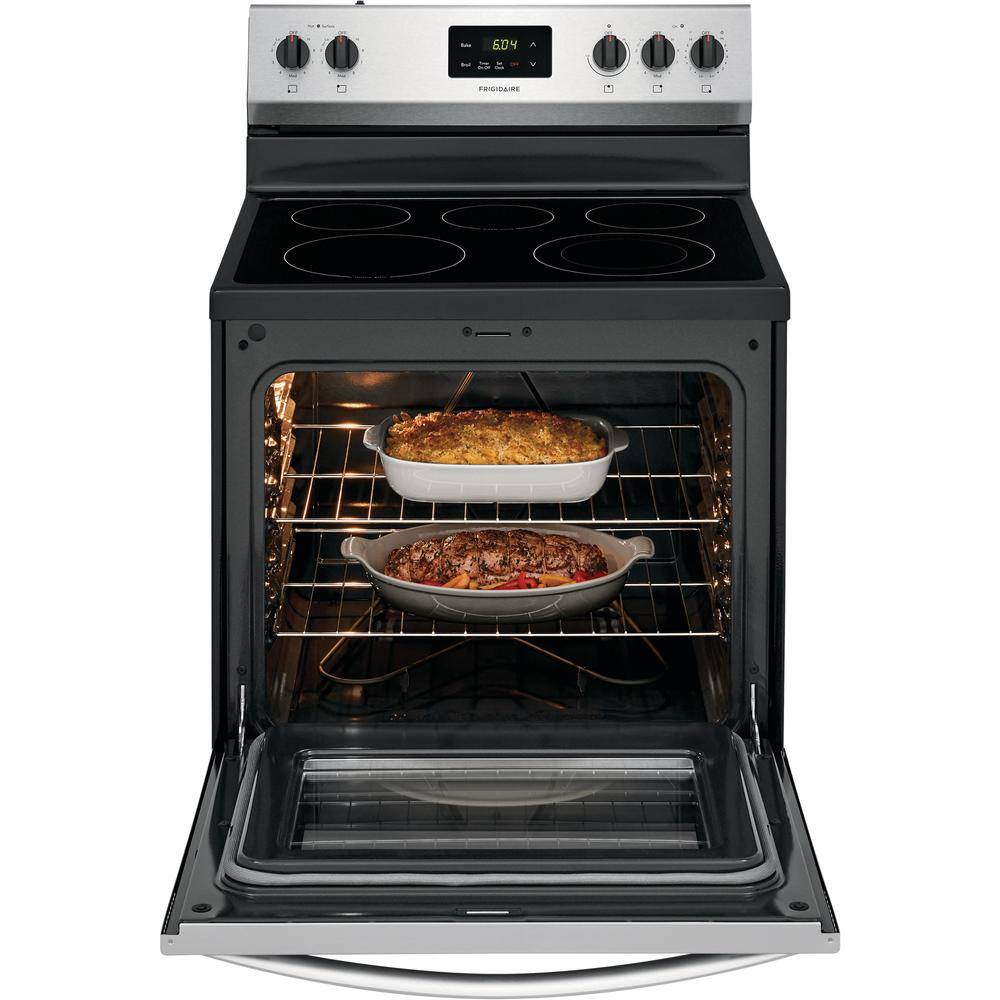 Frigidaire 30 in. 5 Element Freestanding Electric Range in Stainless Steel FCRE3052AS