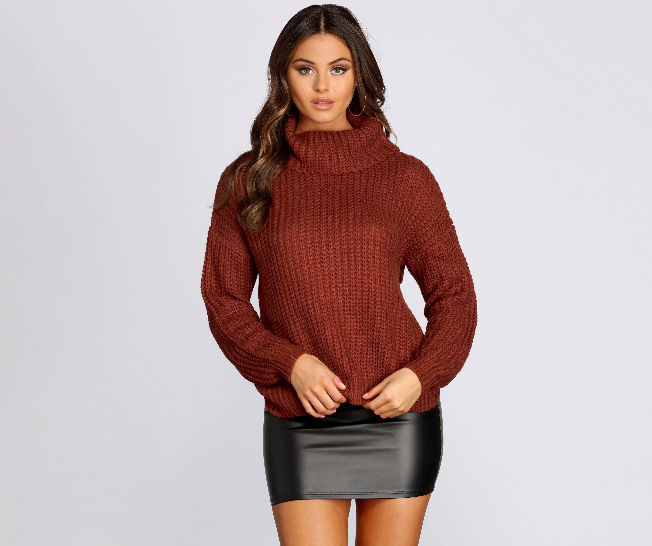 Open Back Turtleneck Sweater