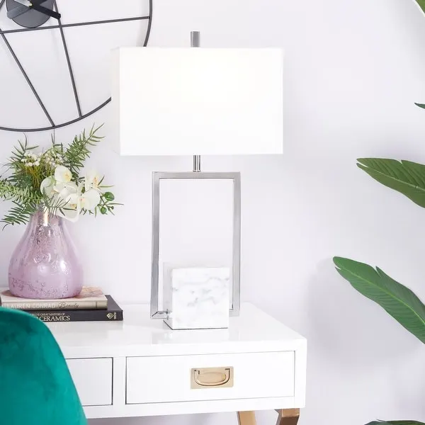 White Marble Modern Table Lamp