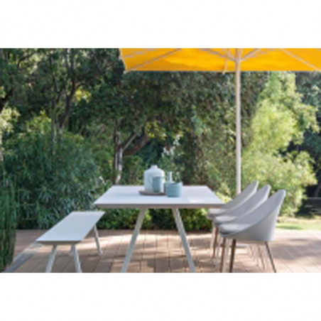 Table de jardin VLAEMYNCK Vanity blanc， table extérieure 8 personnes