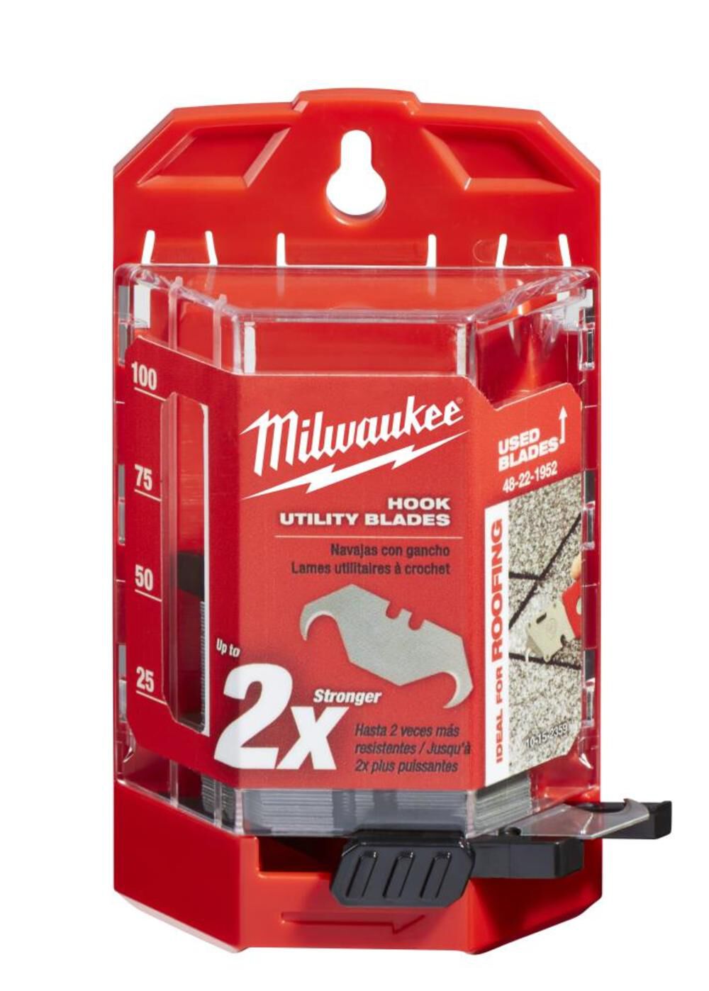 Milwaukee 50-Piece Hook Utility Knife Blades with Dispenser 48-22-1952 from Milwaukee