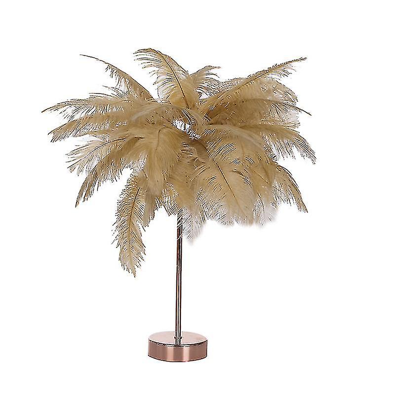 Feather Table Lamp， Feather Led Night Lamp With Remote Control For Bedroom Wedding