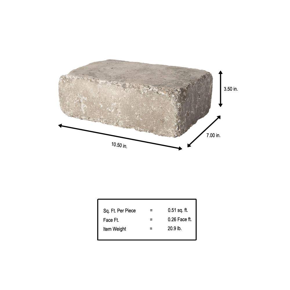 Pavestone RumbleStone Large 3.5 in. x 10.5 in. x 7 in. Greystone Concrete Garden Wall Block 91934