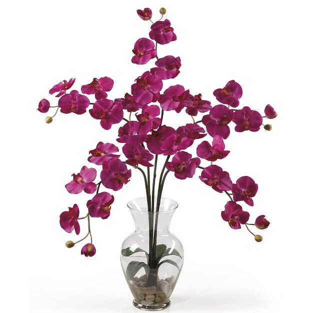 Nearly Natural 31-in Phalaenopsis Liquid Illusion Silk Flower Arrangement