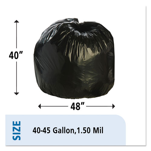 Stout Total Recycled Content Plastic Trash Bags | 45 gal， 1.5 mil， 40