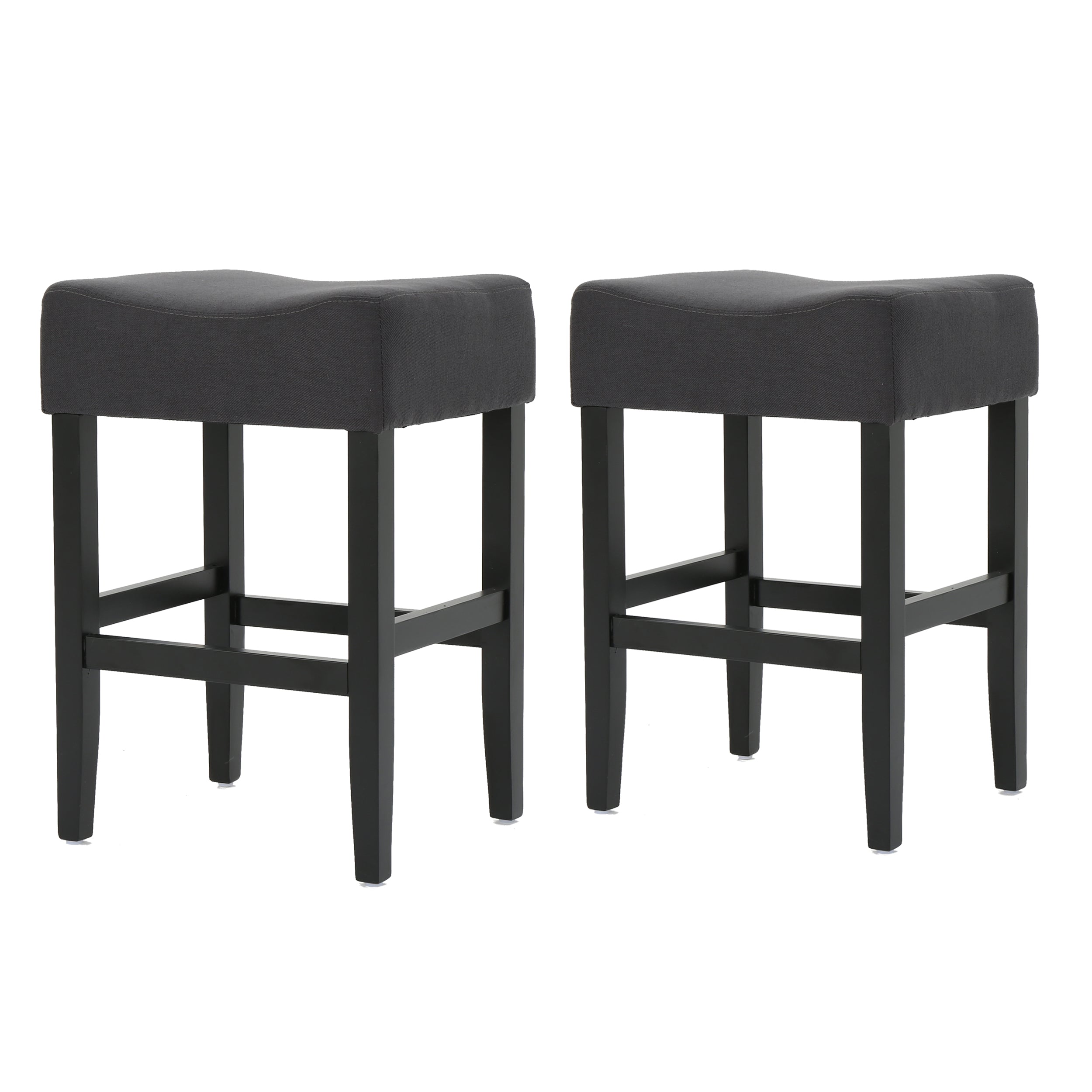 Portofino 26-Inch Backless Dark Charcoal Fabric Counter Stools (Set of 2)