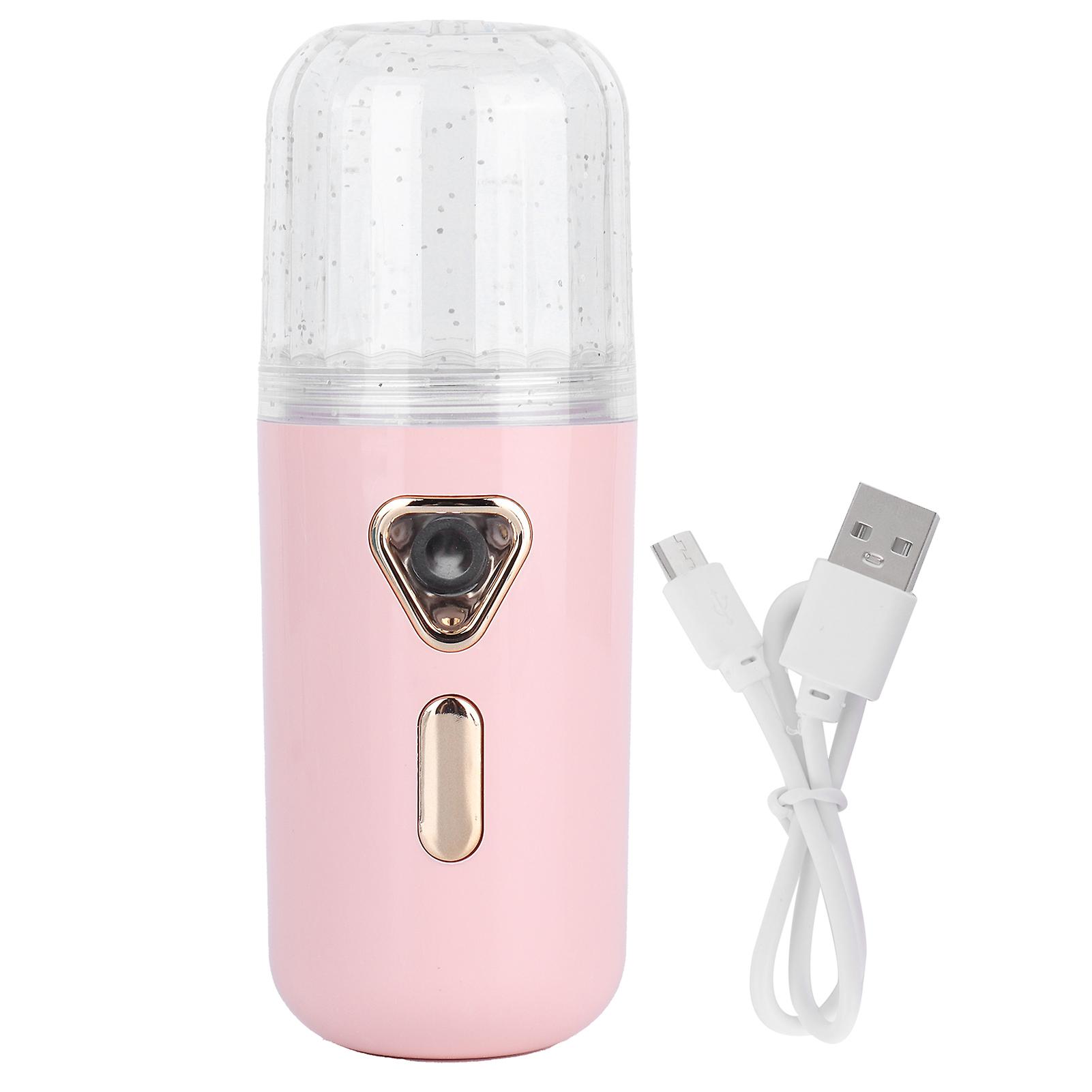 30ml Mini Facial Humidifier Portable Nano Atomization USB Charging Face Mist SprayerPink