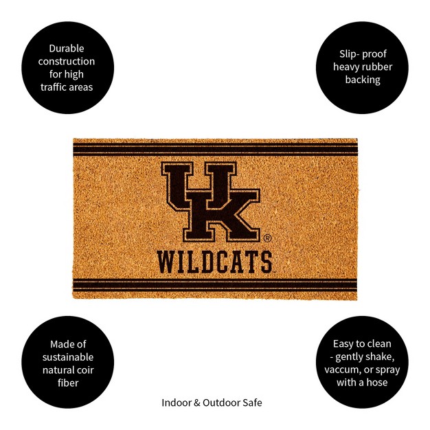 Evergreen University Of Kentucky Logo Turf Mat Brown 28 X 16 Inches Indoor Outdoor Doormat