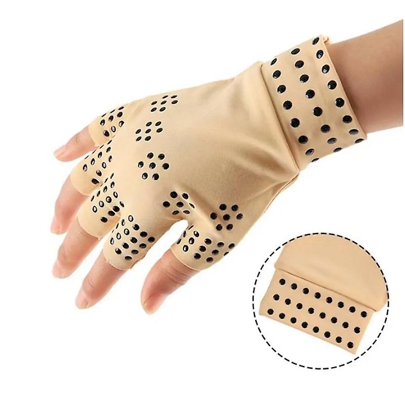 1 Pair Magnetic Fingerless Gloves Anti Arthritis Pain Relief Compression Therapy Heal Joints