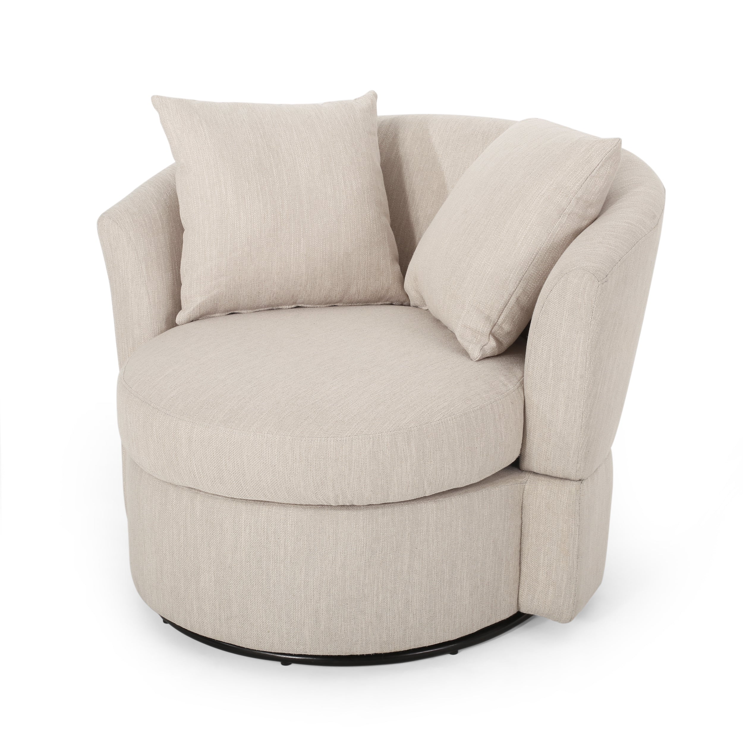 Dawson Contemporary Upholstered Swivel Club Chair