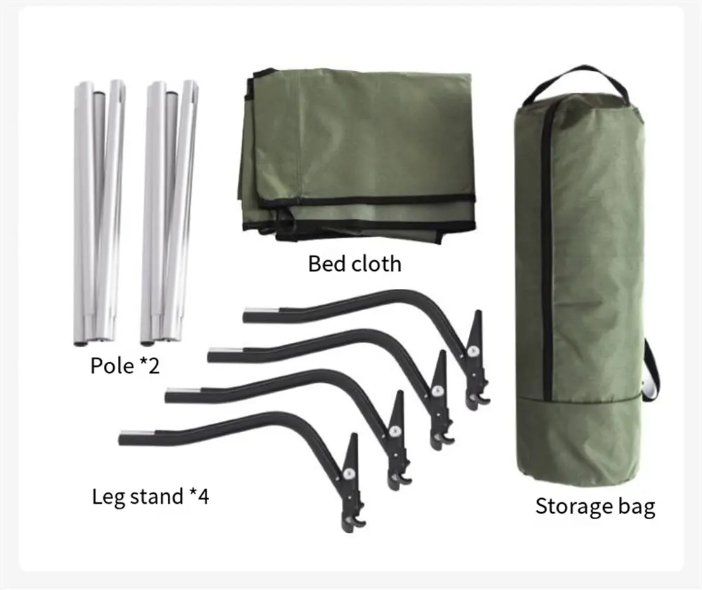 Oem Outdoor Portable Ultralight Aluminum oy Material Oxford Cloth Single Lunch Break Simple Folding Camp Bed