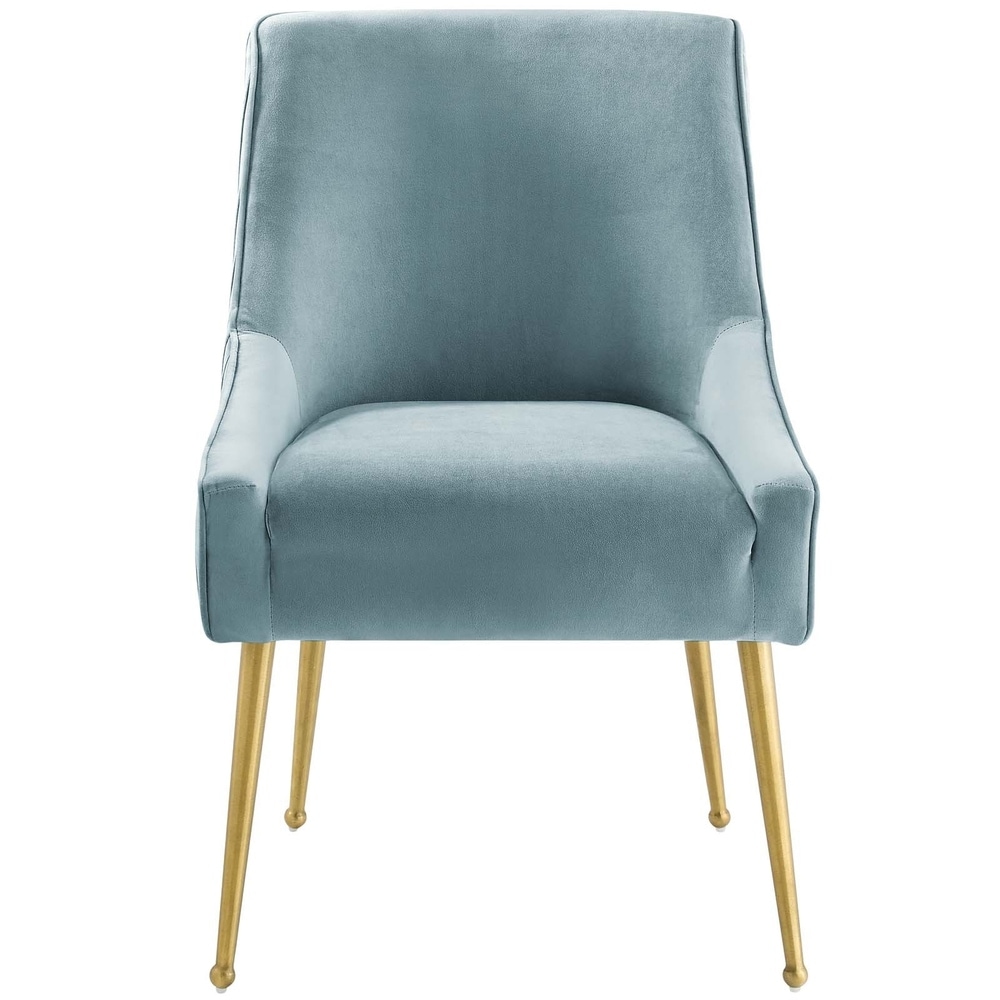 Pleated Back Upholstered Performance Velvet Dining Chair