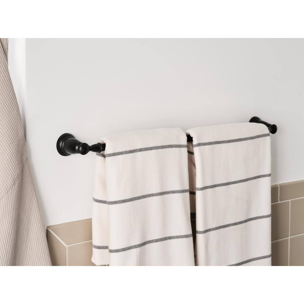 MOEN Banbury 24 in. Towel Bar in Matte Black (2-Pack Combo) TY2624BL-2PK