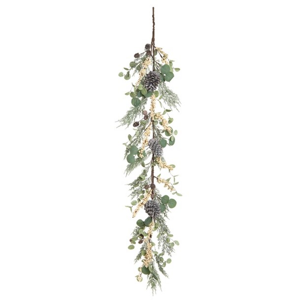 Transpac Foam 60 In Green Christmas Eucalyptus Berry Pine Garland