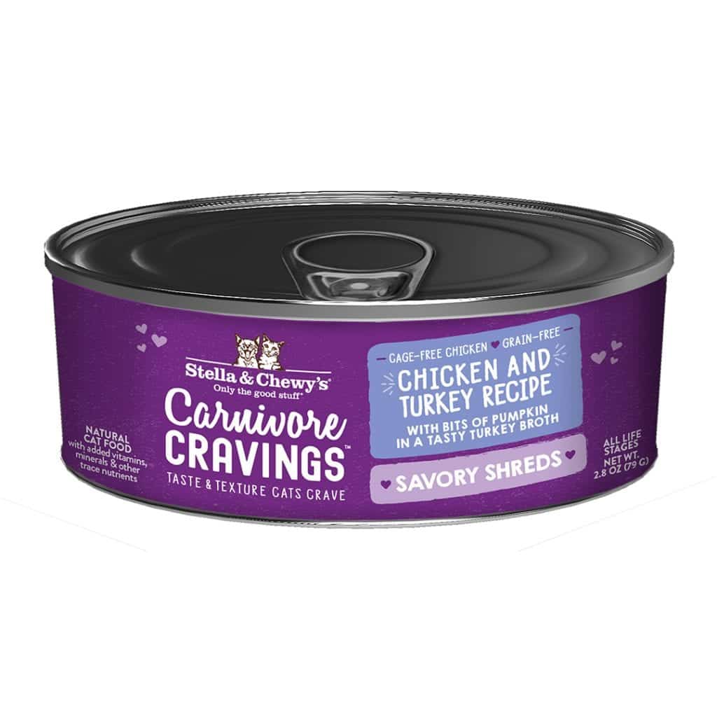 Stella  Chewys Carnivore Cravings Chicken  Turkey Shreds Canned Cat