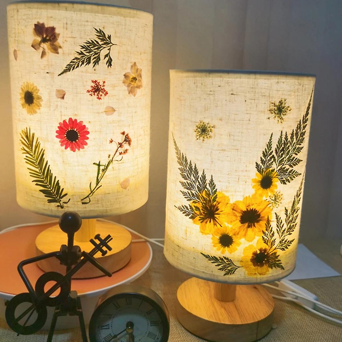 Handmade Plant Pressed Flower Table Lamp， Diy Bedroom Embossing Lamp， Personalised Flower Craft Kit， Birthday Christmas Valentine's Gift