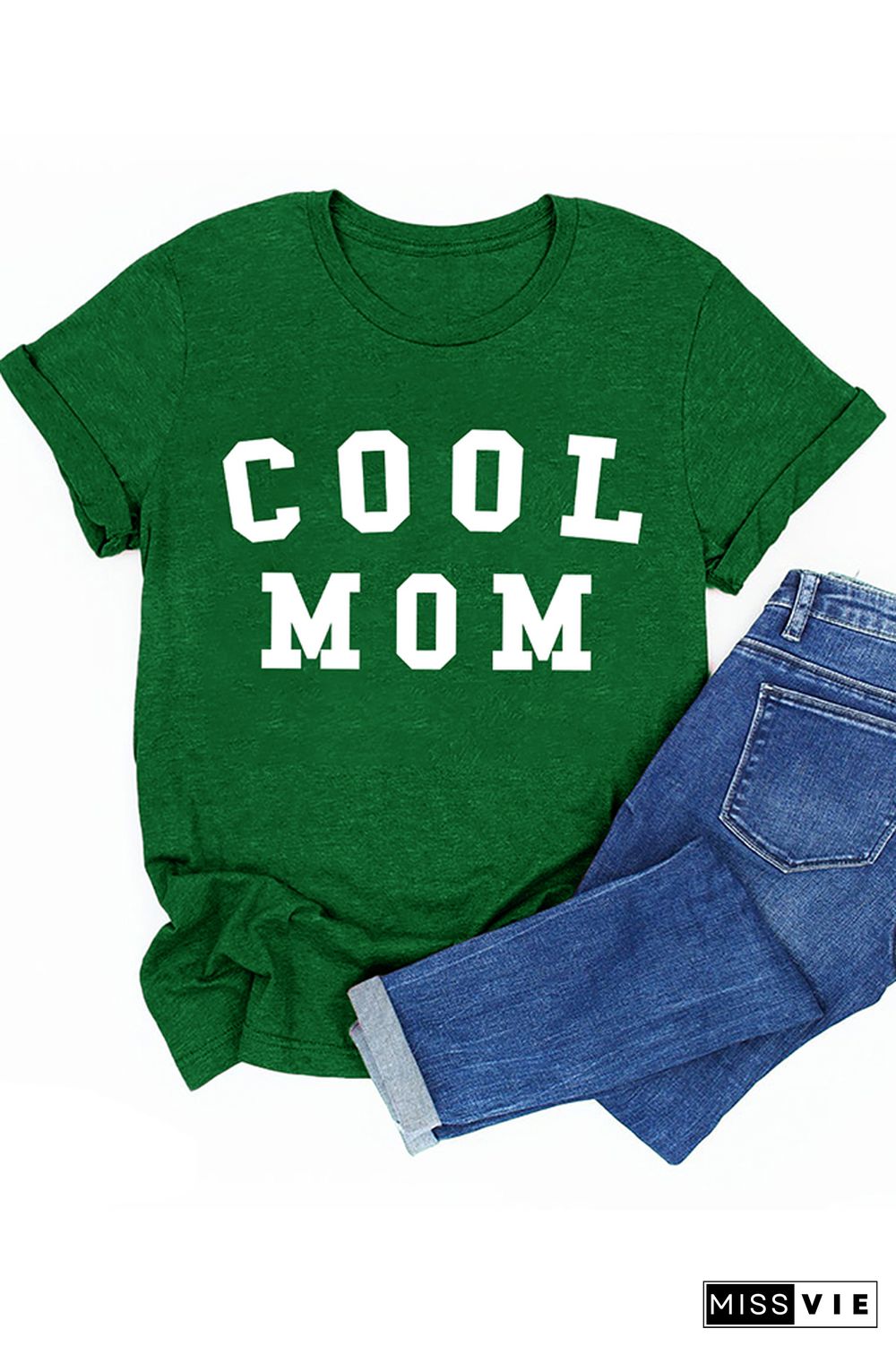 COOL MOM Print Graphic Tees for Women Wholesale Short Sleeve T shirts Top