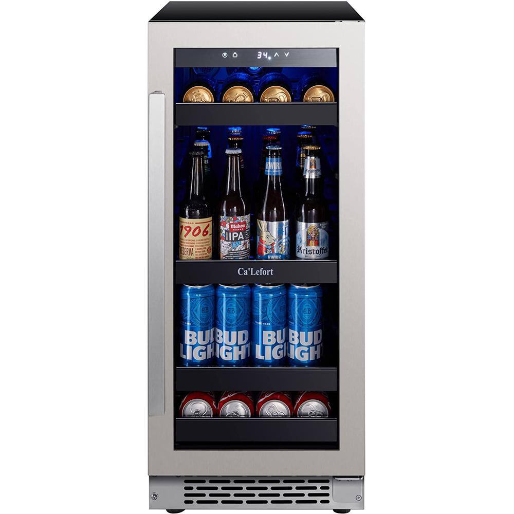 Ca'Lefort 15 in. 100 (12 oz.) Cans Beverage Cooler Refrigerator Soda Drink Mini Fridge Built-in or Freestanding Frost-Free CLF-BS15-HD