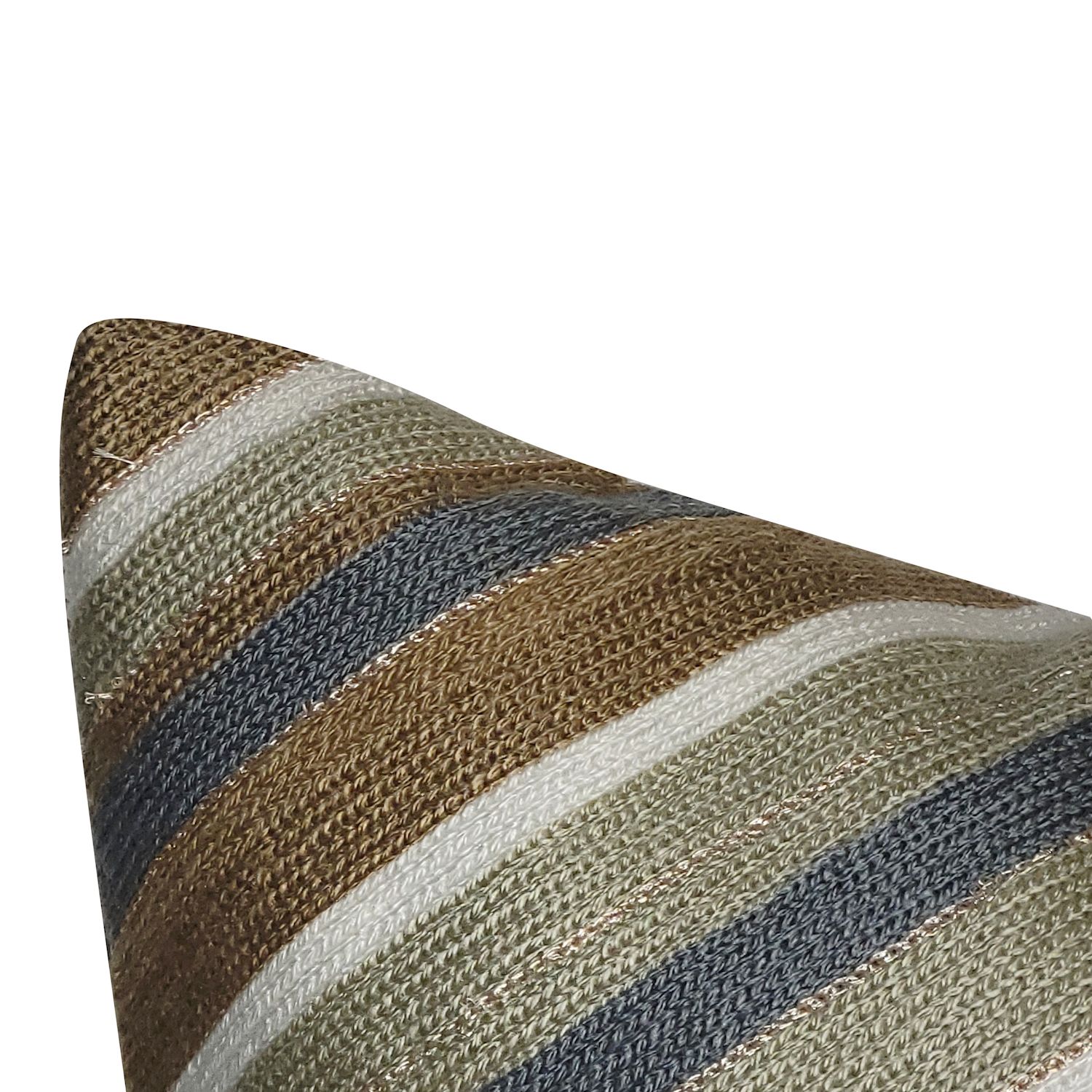 Edie@Home Indoor Outdoor Ombre Bias Crewel Embroidered Stripe Throw Pillow