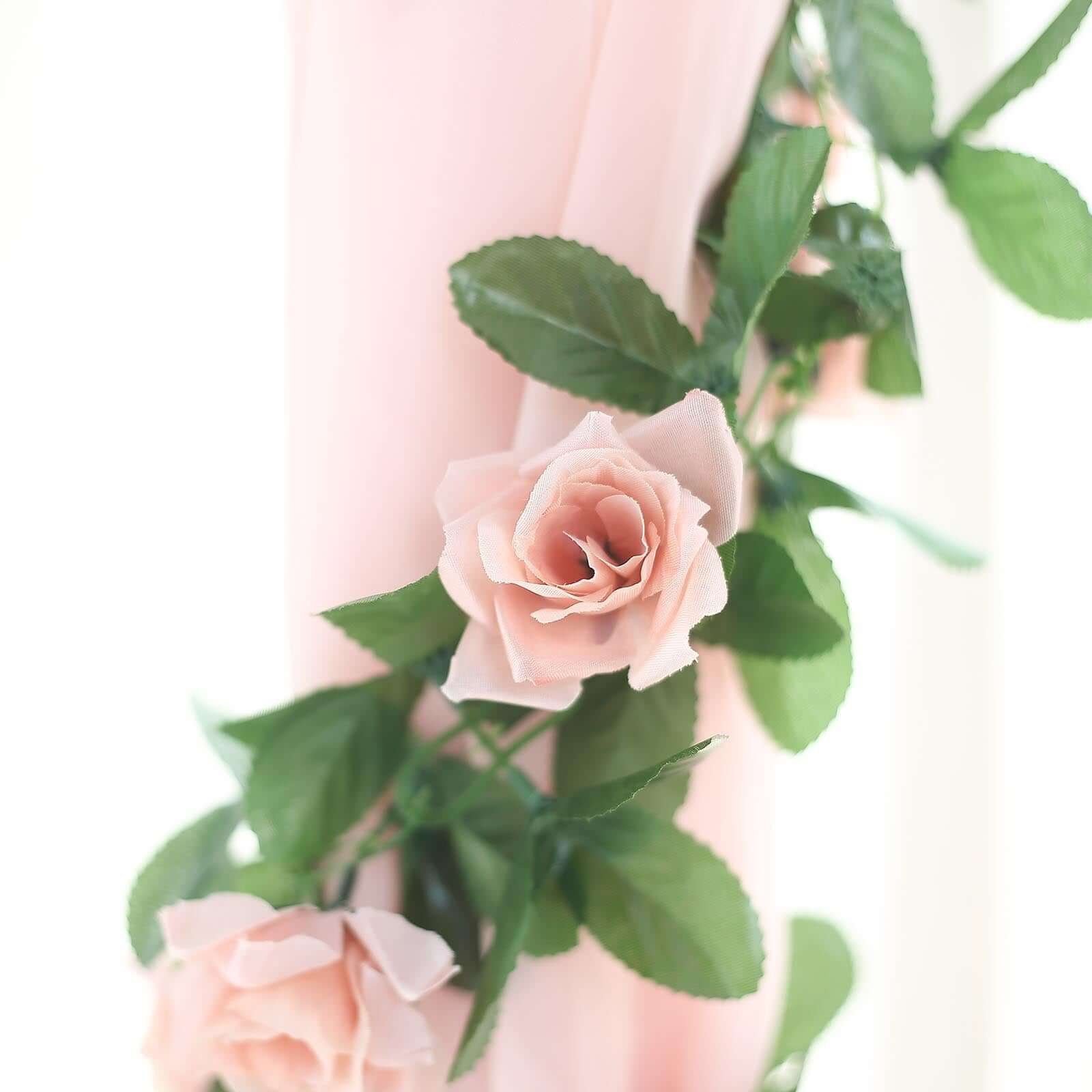 Dusty Rose Artificial Silk Rose Garland UV Protected Flower Chain 6ft