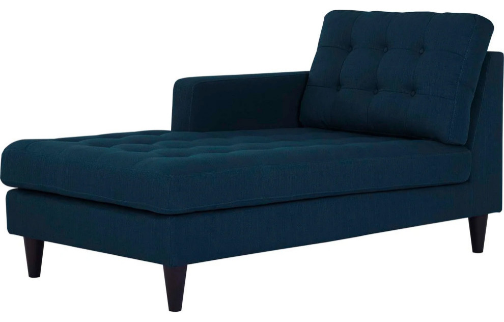 Melanie Azure Left Arm Upholstered Fabric Chaise   Midcentury   Indoor Chaise Lounge Chairs   by Virgil Stanis Design  Houzz