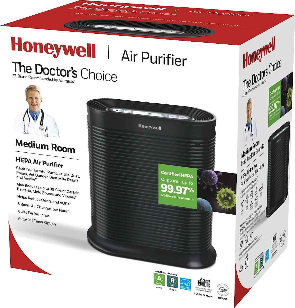 Honeywell HPA100 Series HEPA Medium Room Air Purifier