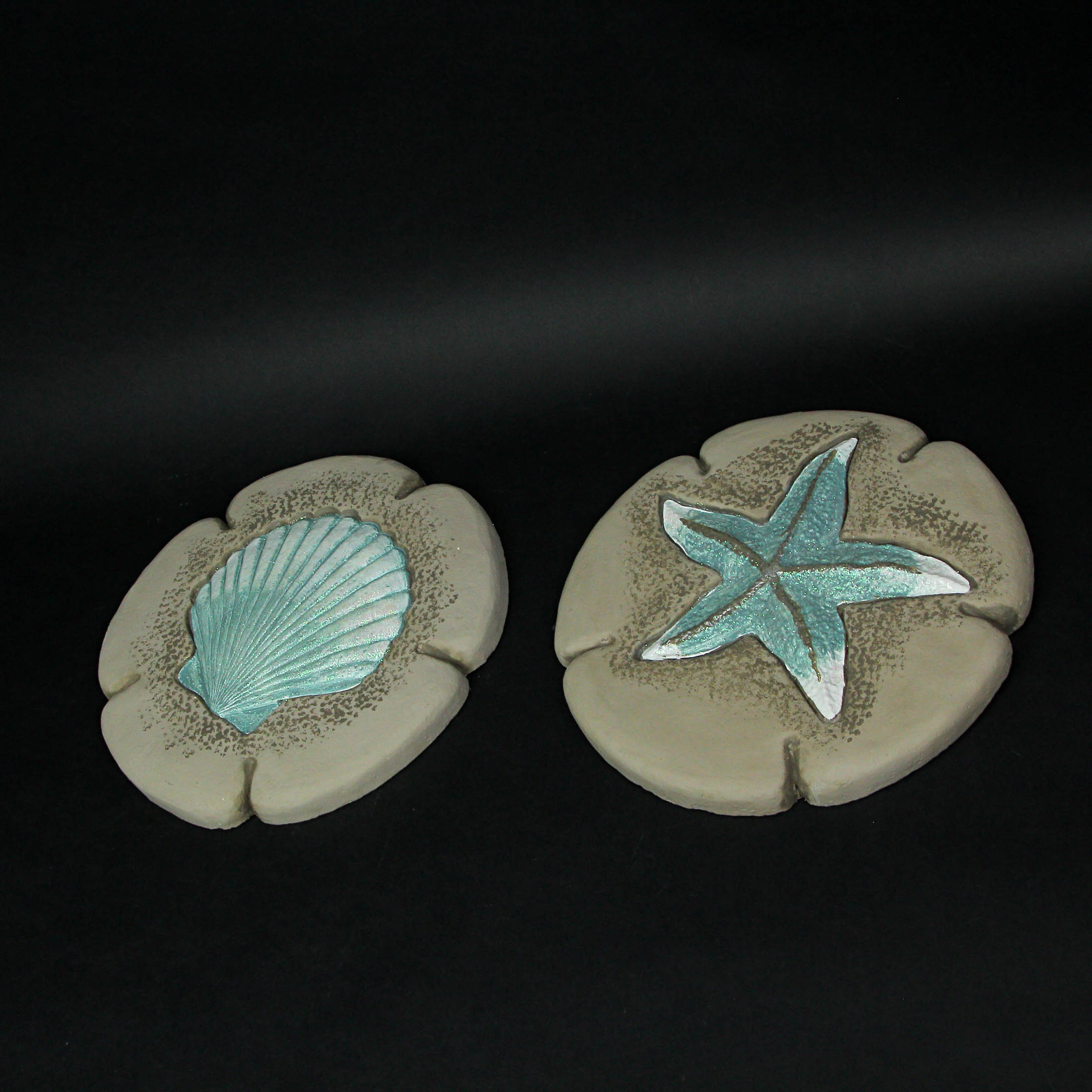 Chesapeake Bay Sand Sky Starfish Shell Decorative Stepping Stones Wall Hangings Set