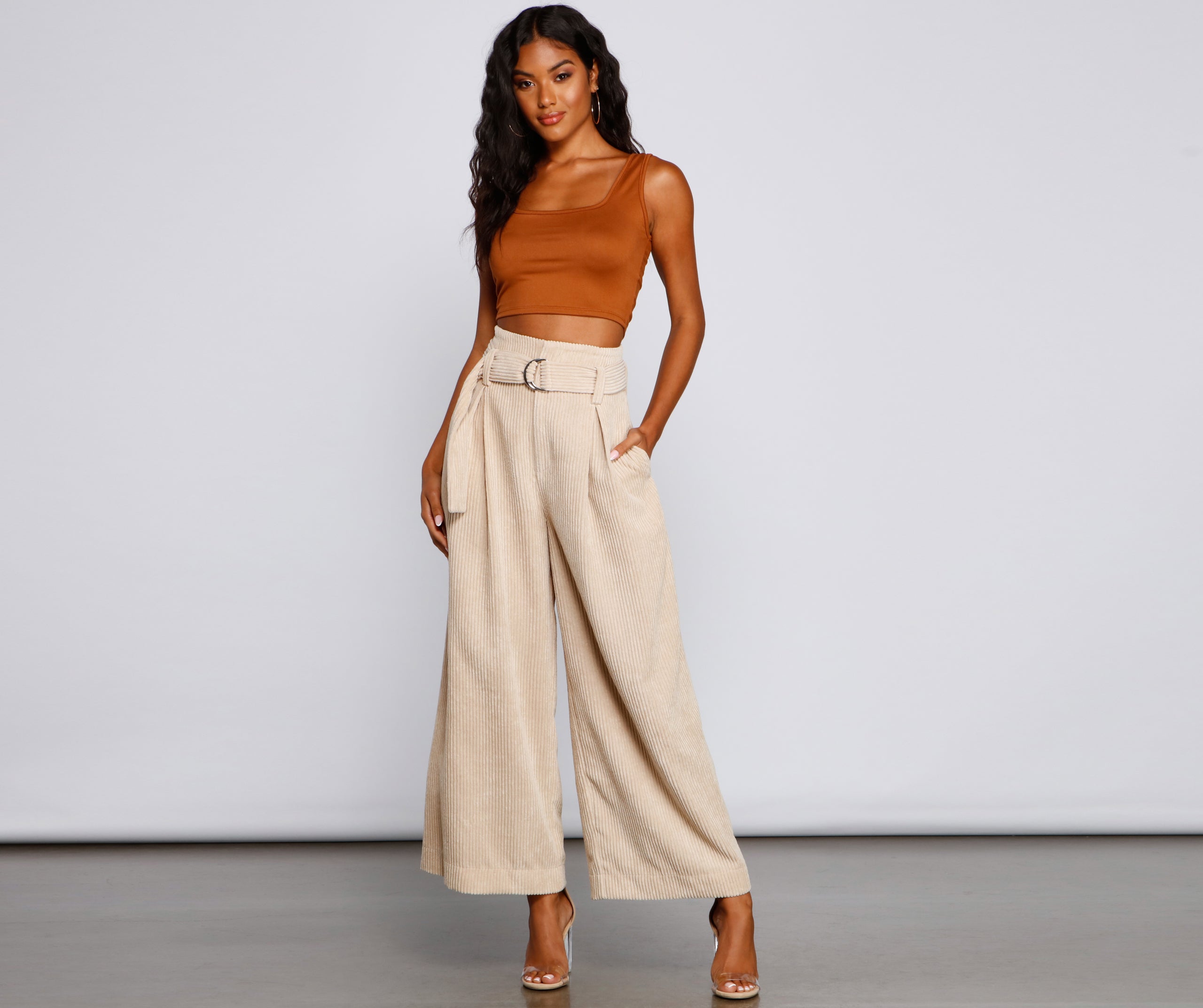 High Waist Flared Corduroy Pants