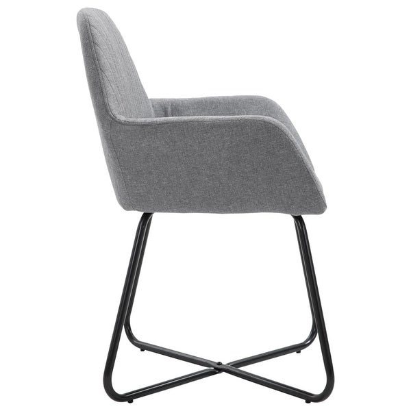 Dining Chairs 2 pcs Light Gray Fabric