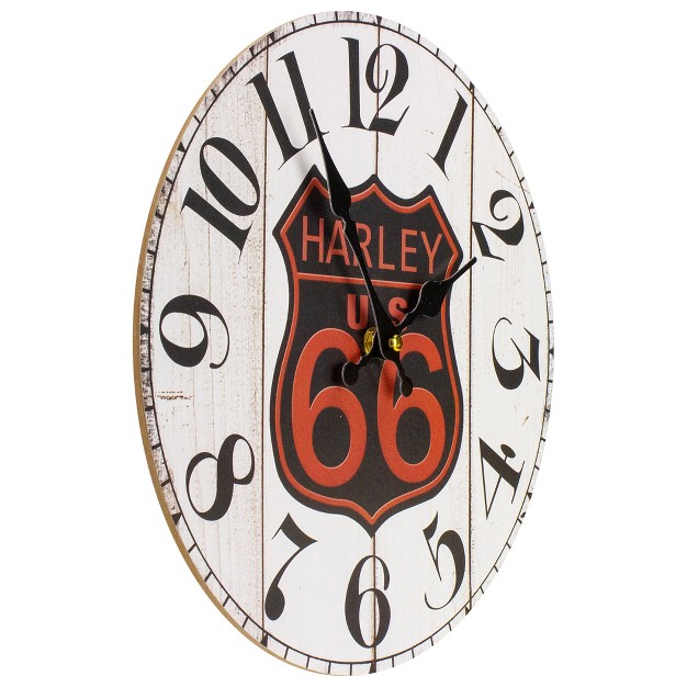 Black Battery Operated quot us 66 quot Round Wall Clock