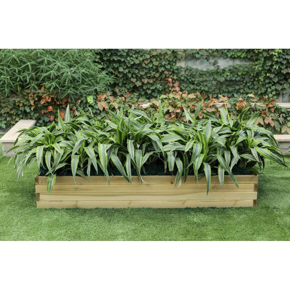 Natural Wood Rectangular Raised Garden Bed   4.9ft x 2.3ft