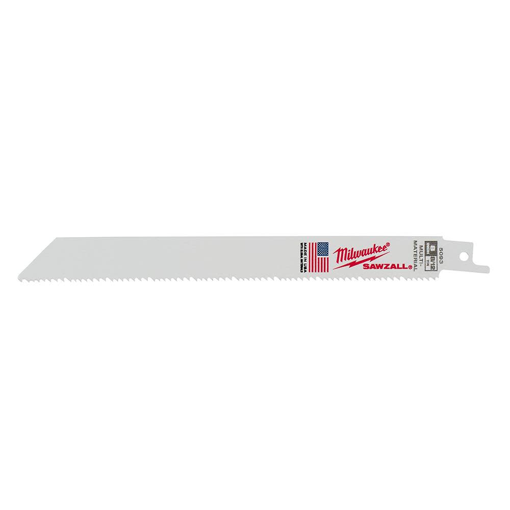 Milwaukee 8 in. 8/12 TPI SAWZALL Blades 5PK 48-00-5093 from Milwaukee