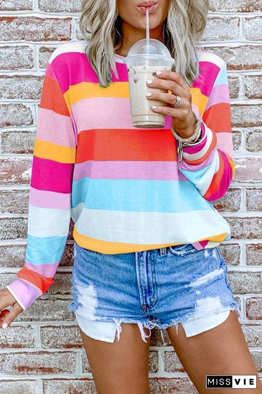 Rainbow Striped Top T-shirt