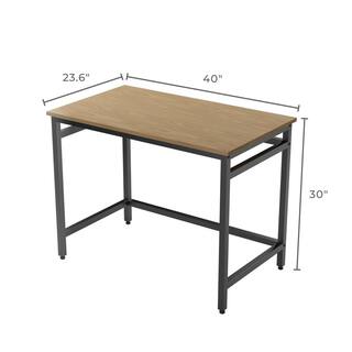 Brookside Delle 40 in. Rectangular Oak Industrial Metal Computer Desk BS0004DSK40BR