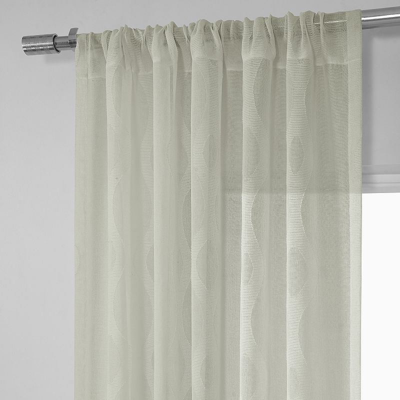 EFF 1-panel Vega Patterned Linen Sheer Window Curtain