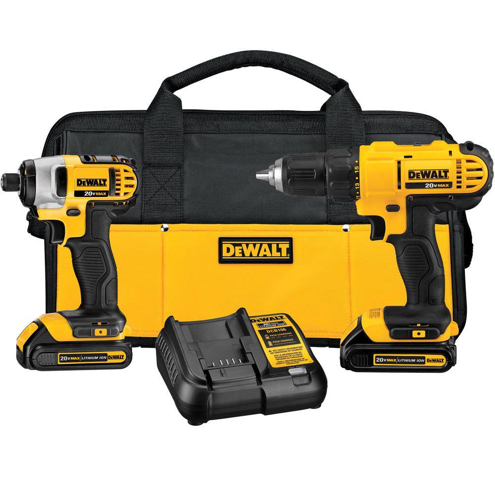 DW 20V MAX Cordless DrillImpact Combo Kit 6.5 in. Circular Saw (2) 20V 1.3Ah Batteries and Charger DCK240C2DCS391B