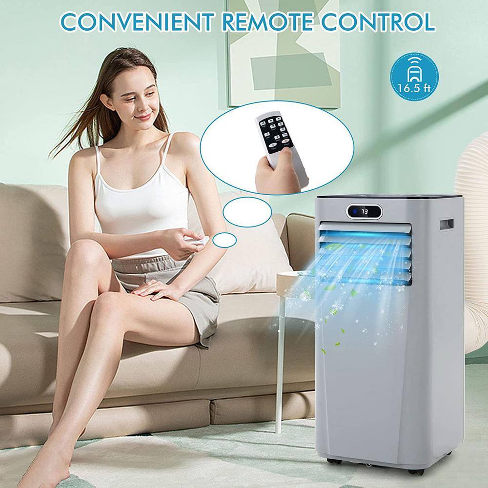 Gymax 3-in-1 Portable Air Conditioner 8000 BTU AC Unit Air Cooler w24H Timer Grey GYM09595