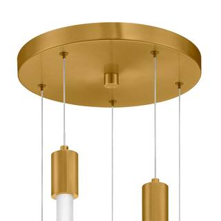 Hampton Bay Bellingham 30-Watt 5-Light Integrated LED Gold Cluster Pendant HD7972B