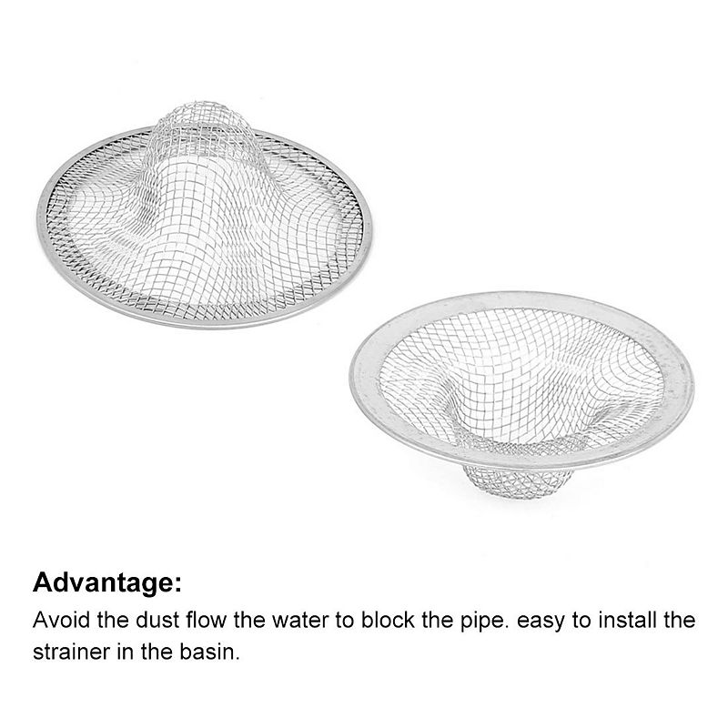 Home Kitchen Bathroom Mesh Hole Basin Sink Drain Strainer 2Pcs