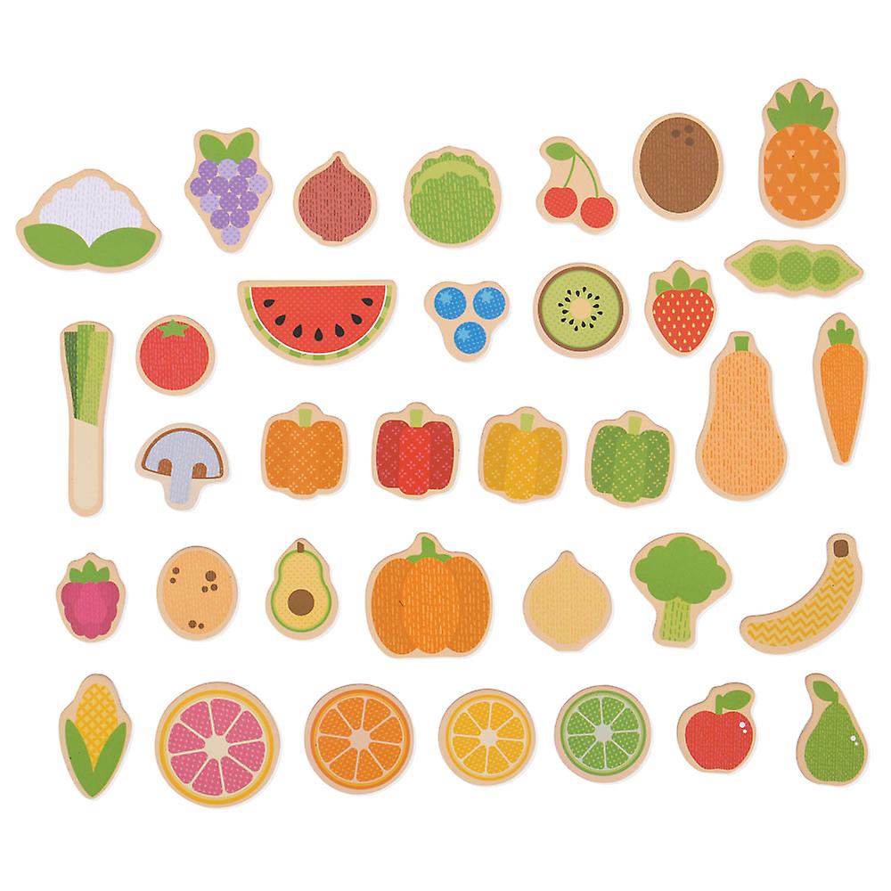 Bigjigs Toys Wooden Fruit and Veg Magnetic (35) Magnetic Story Board